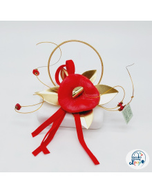 Κόκκινο Λιβάδι Πολύφυλλο Κύκλο Σε Πέτρα  020132-2