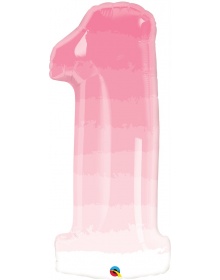 Μπαλόνι Φοιλ Σχήμα 34" Νούμερο 1 Pink Ombre / 86 εκ 13248 13260B