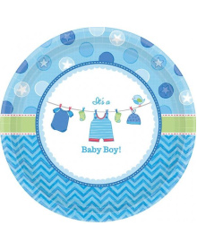 Πιάτα γλυκού χάρτινα 18εκ Shower with Love Boy /8 τεμ  149848593499e0e628f1d1826223b5879a3c574300ec3e44a6