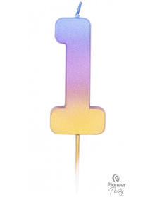 Κεράκι Νούμερο 1 Rainbow Ombre / 6.7 εκ 15825B