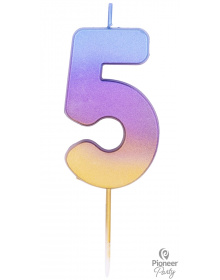 Κεράκι Νούμερο 5 Rainbow Ombre / 6.7 εκ 15839B