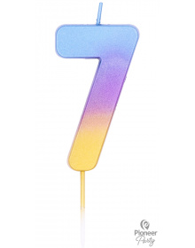 Κεράκι Νούμερο 7 Rainbow Ombre / 6.7 εκ 15842B