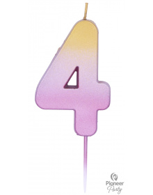 Κεράκι Νούμερο 4 Ροζ Χρυσό Ombre / 6.7 εκ 15854B