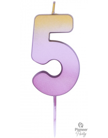 Κεράκι Νούμερο 5 Ροζ Χρυσό Ombre / 6.7 εκ 15855B