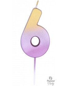 Κεράκι Νούμερο 6 Ροζ Χρυσό Ombre / 6.7 εκ 15875B