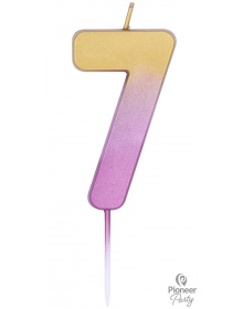 Κεράκι Νούμερο 7 Ροζ Χρυσό Ombre / 6.7 εκ 15887B