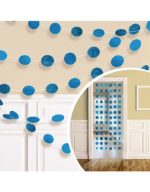 Διακοσμητικό κρεμαστή κουρτίνα  πουά τουρκουάζ   6τεμ / 213εκ 1___672424_54__013051685850