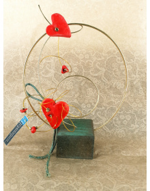 Καρδιές Σε Κύκλο Με Ξύλινη  Βάση  20220319_110904