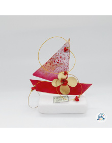 Καράβι Μπέζ-Μπορντό  Με Πιτσιλιές Και Λουλούδι/Μικρό 20221124_180949_2