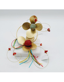 Τετράφυλλα με μπαλάκια Χρωματιστά με Κύκλο Σε Πέτρα  20230312_095412