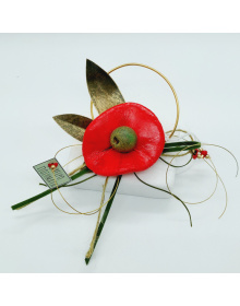 Κόκκινο Λειβάδι Με Λαδί Φύλλα Και Κύκλο Σε Πέτρα  20230312_095539