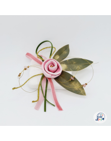 Κεραμικό ροζ τριαντάφυλλο με πράσινα φύλλα  /7x6εκ  20231029_130522___20002-3_s