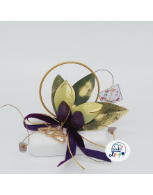 Ελιές Μωβ  Με Φυλλαράκια Σε  Κύκλος Σε Πέτρα  7x7 εκ 20241114_184846_090104-2