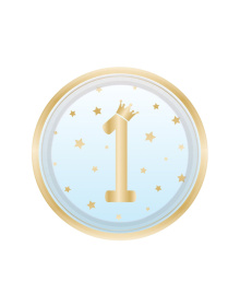 Πιάτα χαρτ. φαγητού 23εκ 1st Birthday Blue Ombre /8 τεμ 25495-9910300-1-3-1500_-min