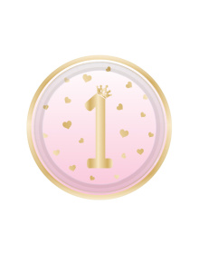 Πιάτα χαρτ. φαγητού 23εκ 1st Birthday Pink Ombre /8 τεμ 25504-9910308-1-3-1500_-min