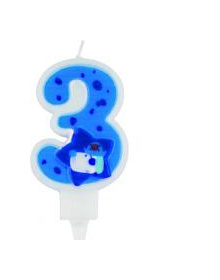 Κεράκι Νούμερο 3 Μπλε 3blu