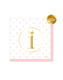 Χαρτοπετσέτες 33 εκ First Birthday Pink/ 16 τεμ 41746