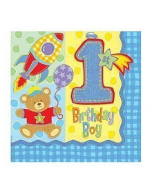 Χαρτοπετσέτες 33εκ 1st Birthday Boy/16 τεμ 511016-600x600