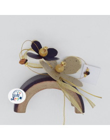 Κεραμική Γέφυρα Με Μαργαρίτες Καφέ-Χρυσό    7x7εκ 5174-140056-4