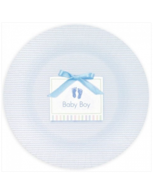 Πιάτα γλυκού χάρτινα 18εκ baby soft blu  / 8 τεμ 549078