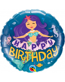 Μπαλόνι Φοιλ 18" Birthday Mermaid 57799 F B