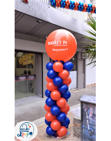 Στήλη μπαλονιών δύο χρώματα με μπαλόνι ενός μέτρου με το λογότυπο ή το μήνυμά σας 5__1