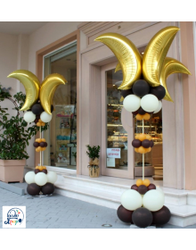 Μοντέρνα στήλη μπαλονιών με χρυσά Foil μπαλόνια 70___b_2_