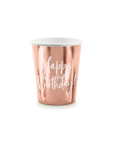 Ποτήρια πάρτυ rosegold “Happy Birthday” (6 τεμ) 75019