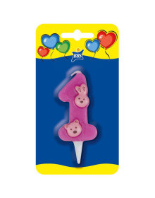 Κεράκι Νούμερο  1 Ροζ 8003990633205