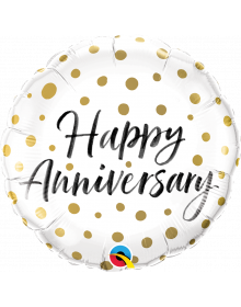 Μπαλόνι Φοιλ 18" Happy Anniversary Gold Dots / 45 εκ 85845 85847B
