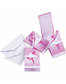 Προσκλήσεις Party  "Μπαλαρίνα" ροζ 8 τεμ. 998306_______013051541439______________198