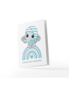 ΕΥΧΕΤΗΡΙΑ ΚΑΡΤΑ  ΜΩΡΟ "ΕΛΕΦΑΝΤΑΚΙ ΓΑΛΑΖΙΟ"  / 12x17εκ gvb79_1516194216