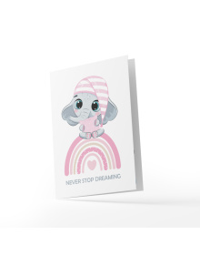 ΕΥΧΕΤΗΡΙΑ ΚΑΡΤΑ  ΜΩΡΟ "ΕΛΕΦΑΝΤΑΚΙ ΡΟΖ"  / 12x17εκ gvb80_421743747