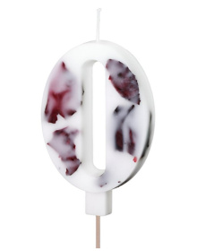 Κεράκι Νούμερο 0 Λευκό Με Φυσικά Λουλούδια  keraki-leuko-me-fusika-louloudia-arithmos-0