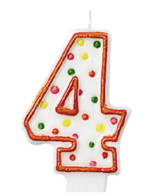 Κεράκι Νούμερο 4 Polka Dots  m176004