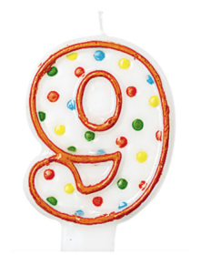 Κεράκι Νούμερο 9 Polka Dots  m176009