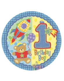 Πιάτα χαρτ. φαγητού 27εκ  Αρκουδάκι στο διάστημα 1st Birthday Boy/8 τεμ  r98718__