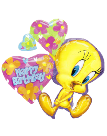 Μπαλόνι φοιλ SShape Tweety Happy Birthday Cluster 32″ tweety